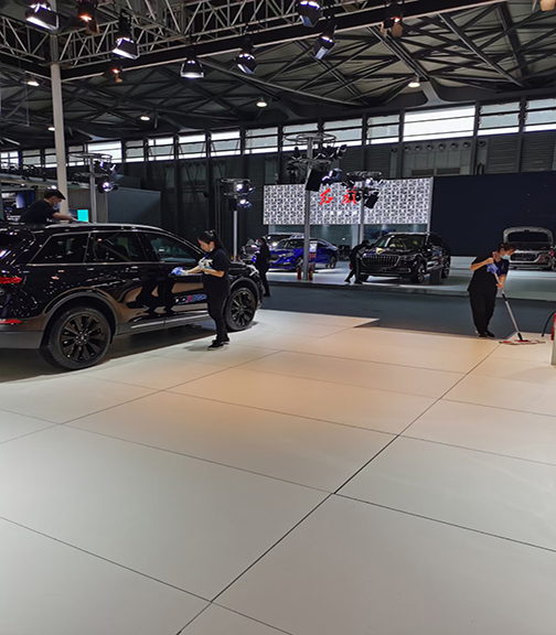 上海車展保潔 看不到一點垃圾